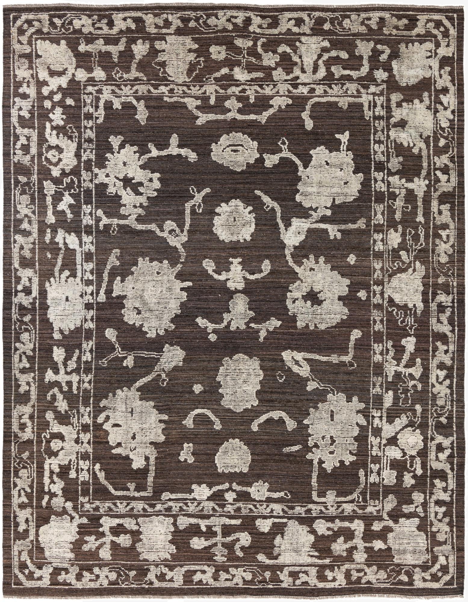  9' 4 x 12' 2  Hand Knotted Oushak Wool Rug