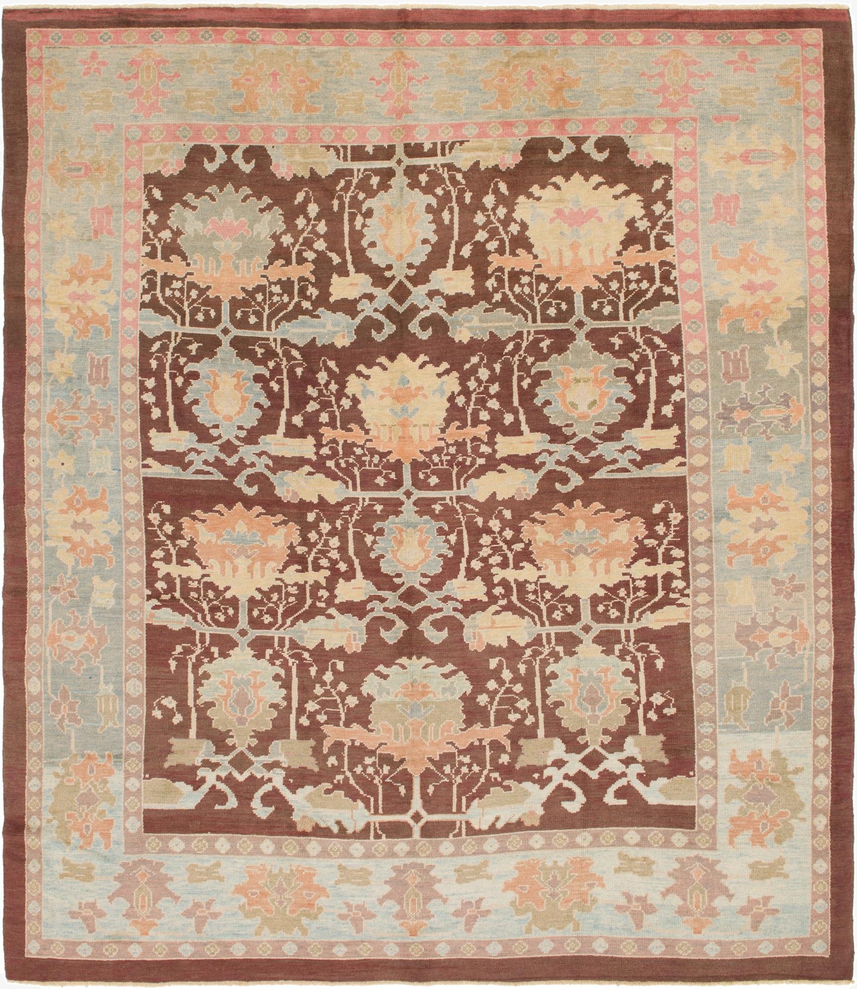  10' 10 x 13' 5  Hand Knotted Oushak Wool Rug