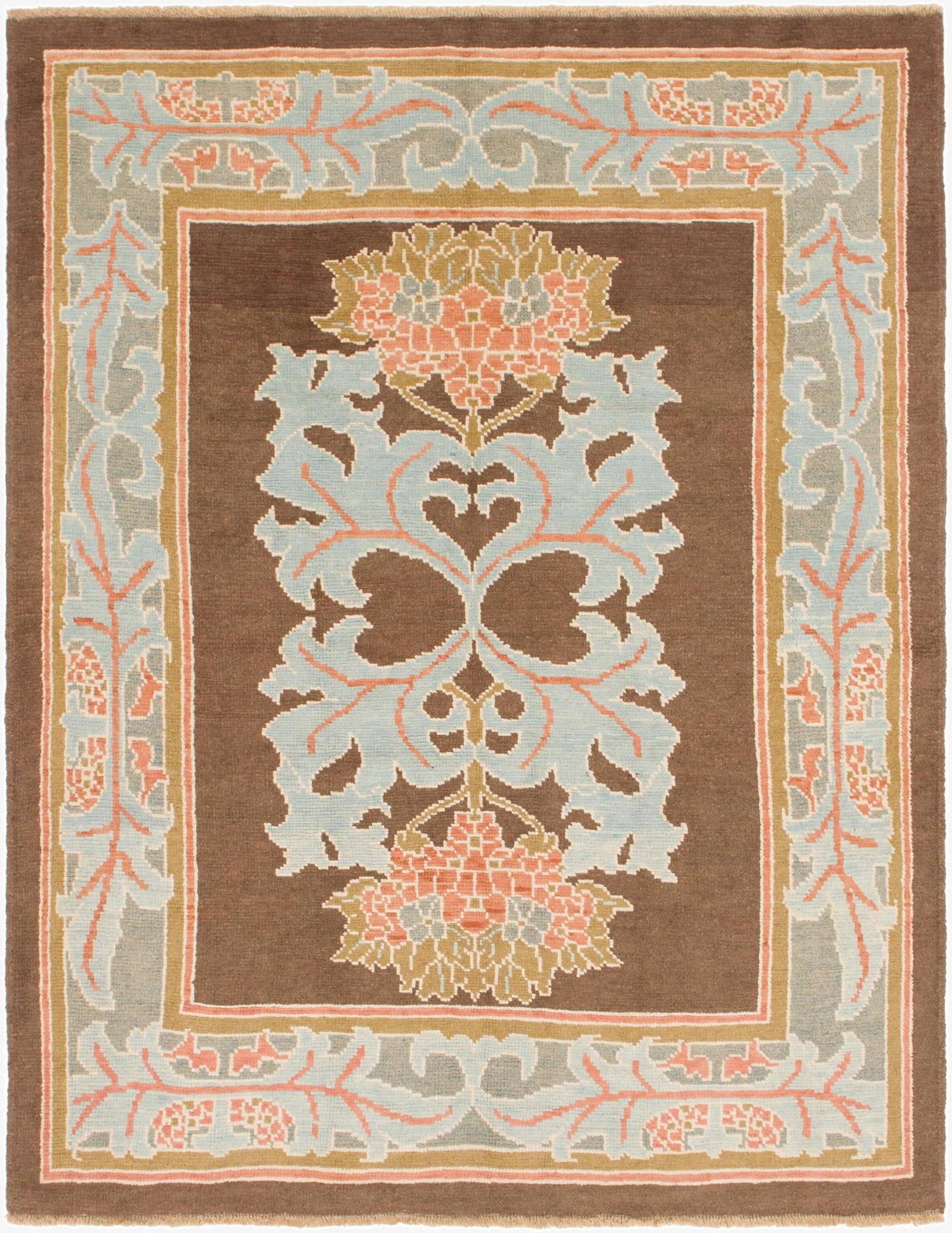  6' 4 x 8' 6  Hand Knotted Oushak Wool Rug