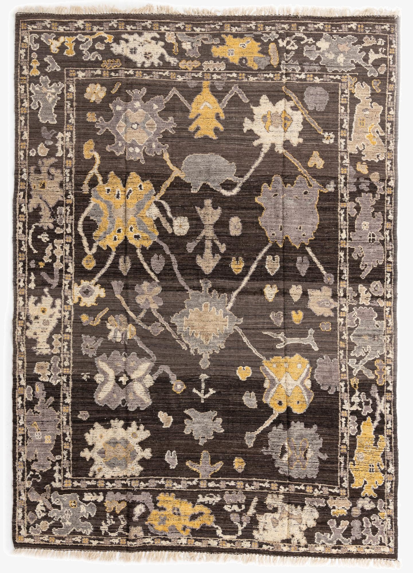  9' 1 x 12' 7  Hand Knotted Oushak Wool Rug