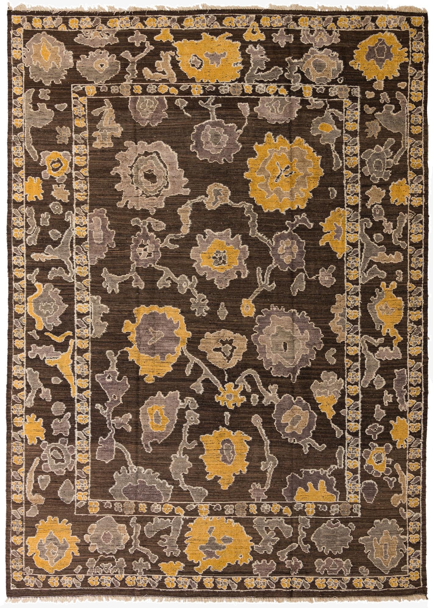  10' 4 x 14' 4  Hand Knotted Oushak Wool Rug