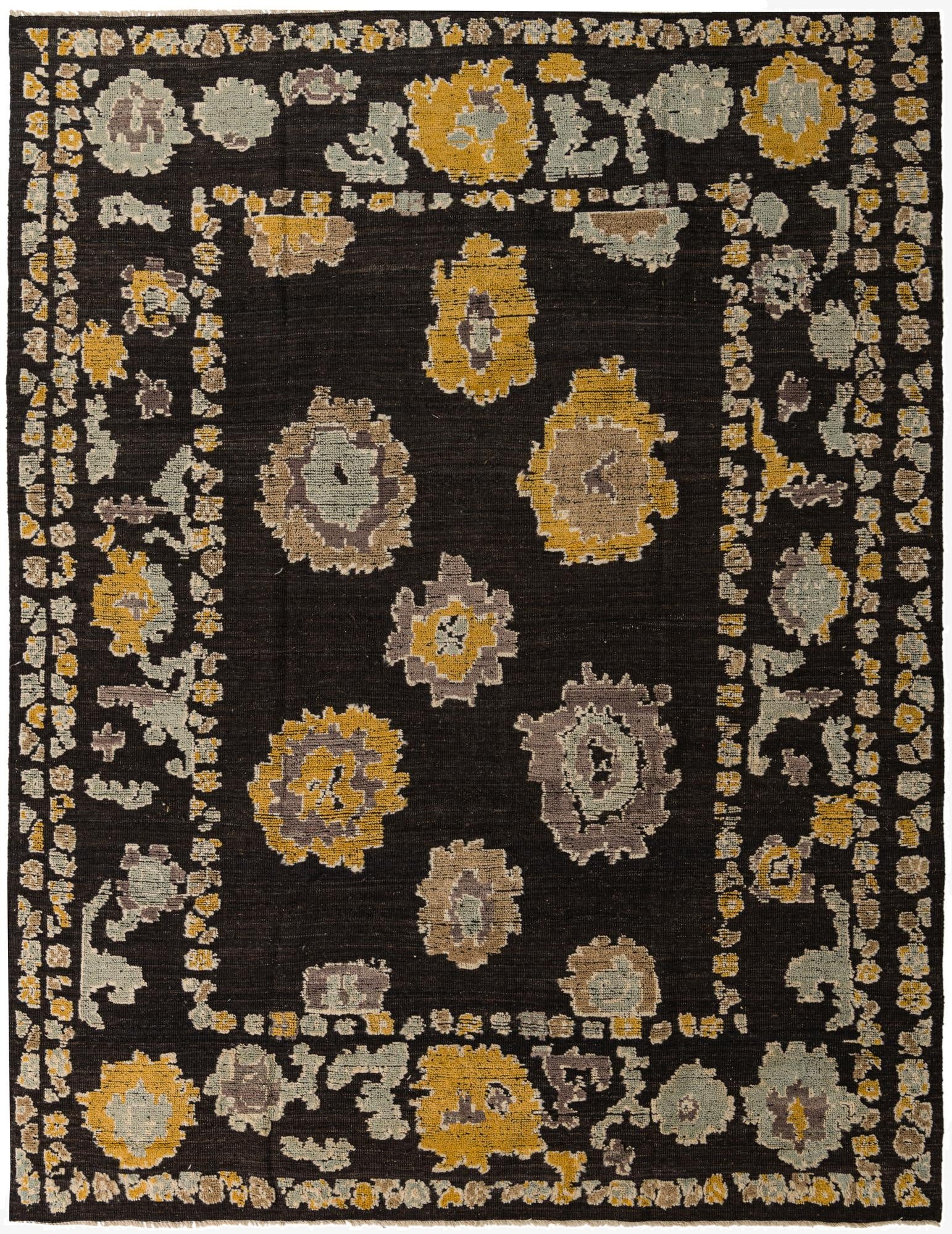  9' 3 x 12' 1  Hand Knotted Oushak Wool Rug