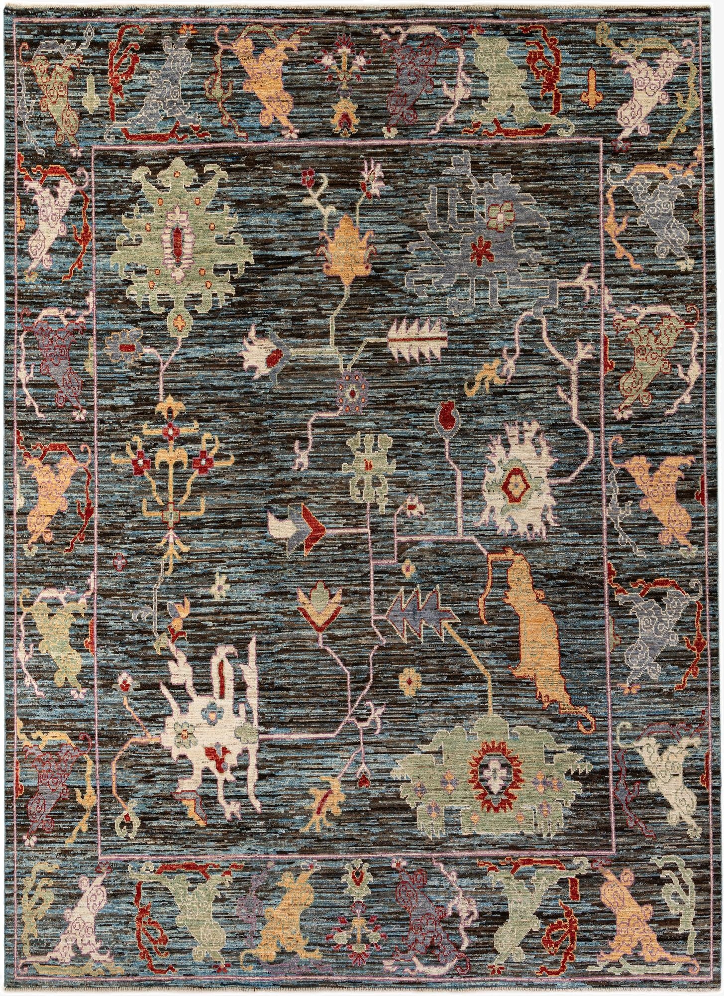  10' 1 x 13' 9  Hand Knotted Oushak Wool Rug