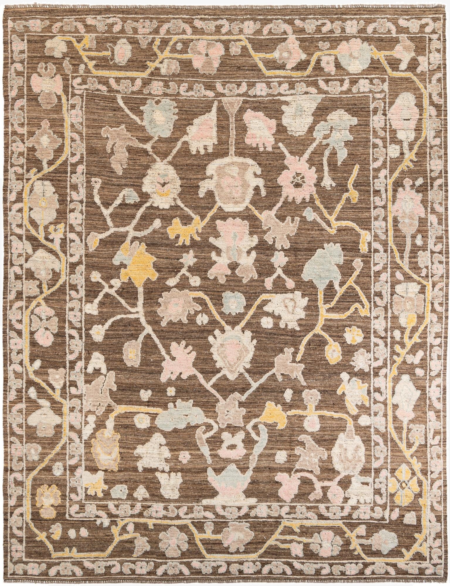  9' 2 x 12'  Hand Knotted Oushak Wool Rug