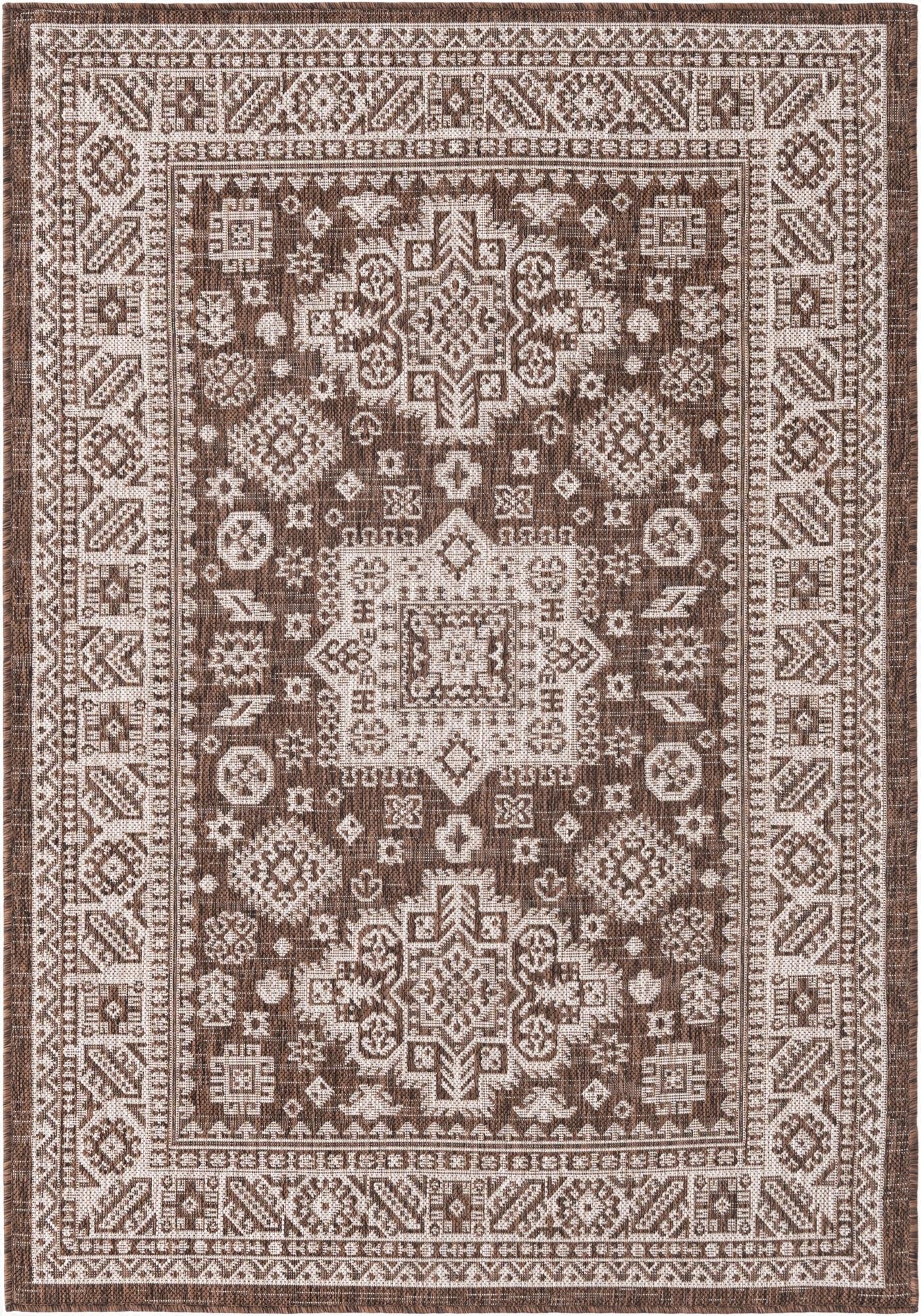  4' x 6'  Washable Aztec Indoor / Outdoor Rug