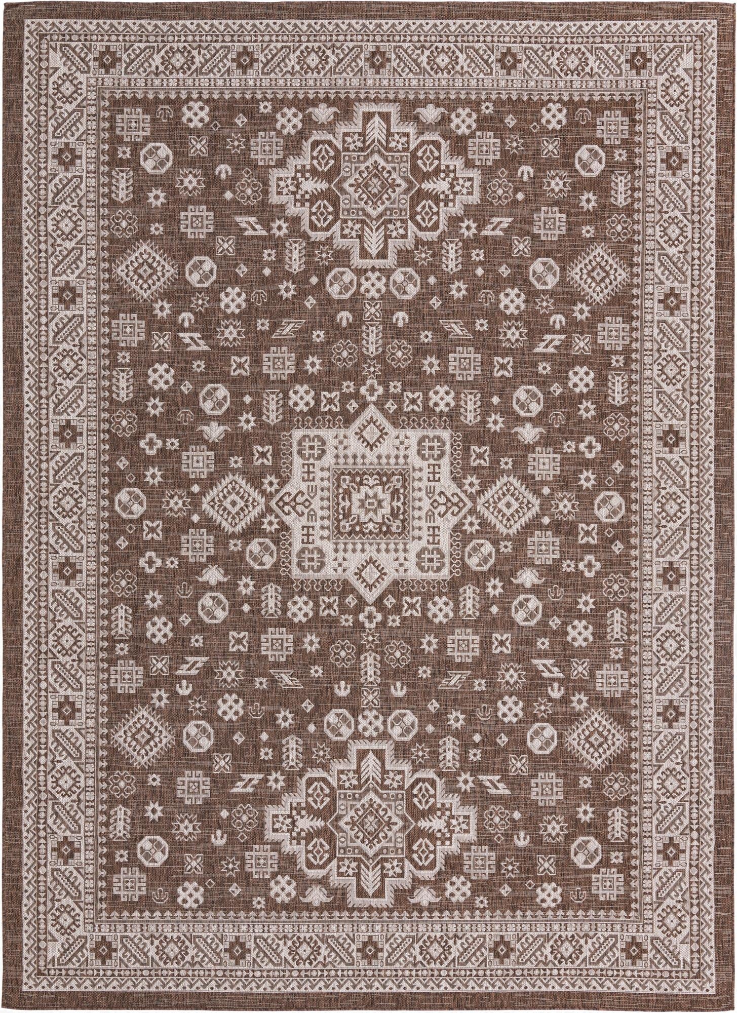  10' x 14'  Washable Aztec Indoor / Outdoor Rug
