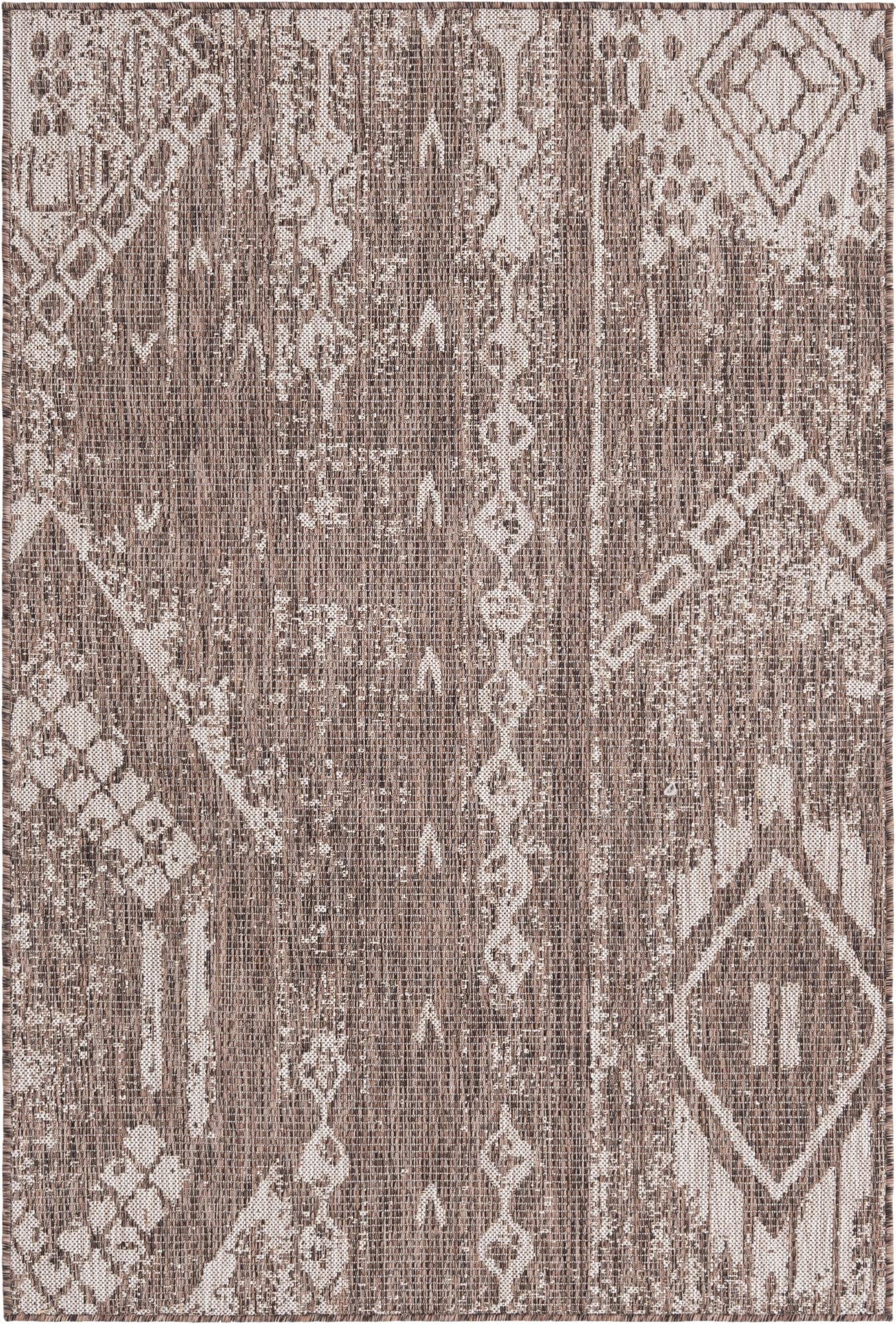  4' x 6'  Washable Bohemian Indoor / Outdoor Rug