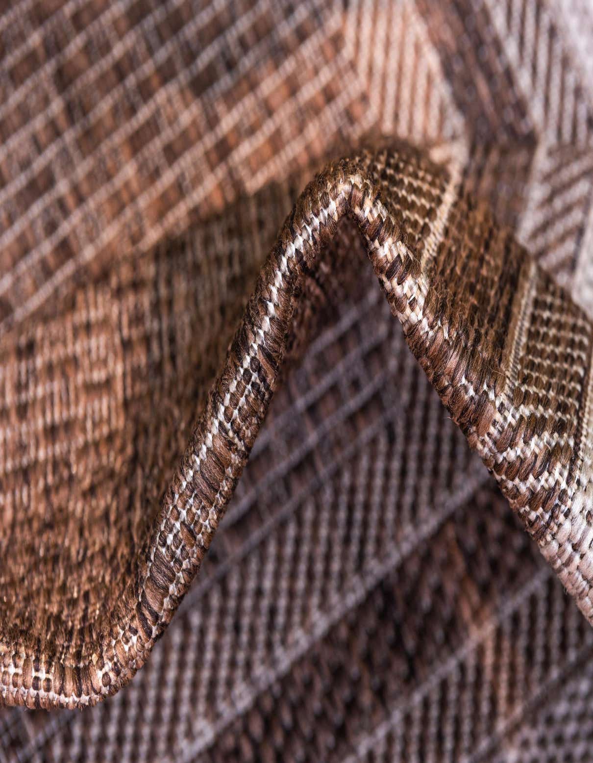 Primary image  Custom Brown  Washable Border Indoor / Outdoor Rug