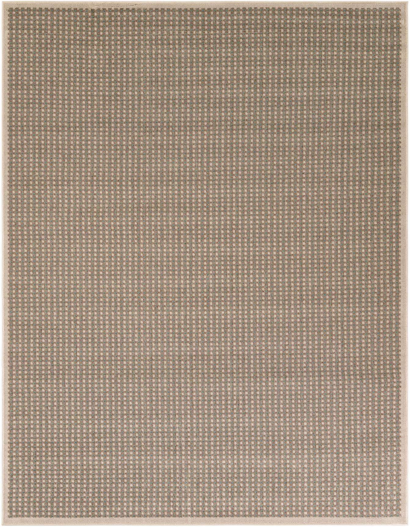 A 6x9 rectangular brown and tan modern flatweave rug with a subtle textured pattern and a light border.