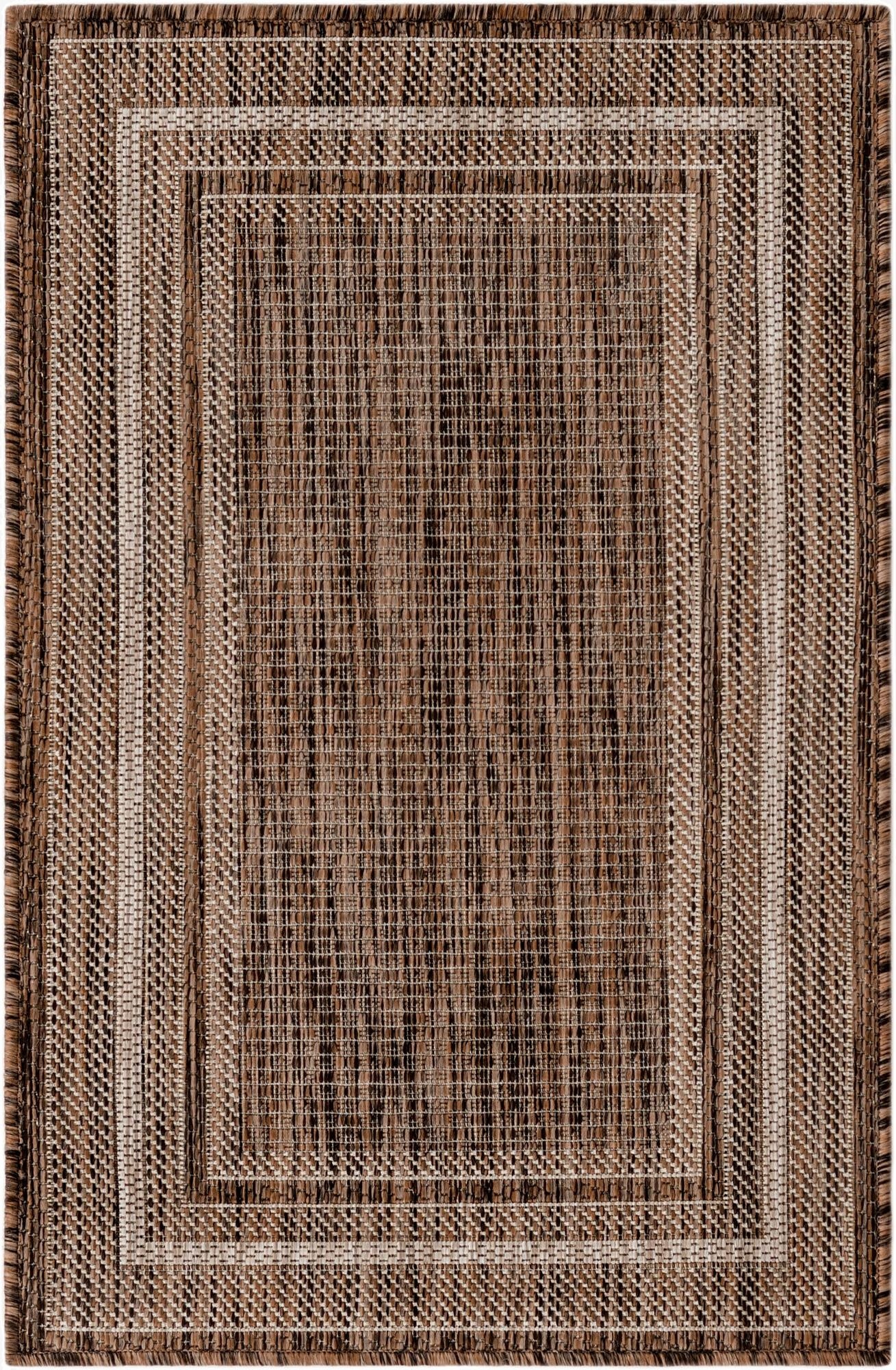  2' x 3' 1  Washable Border Indoor / Outdoor Rug