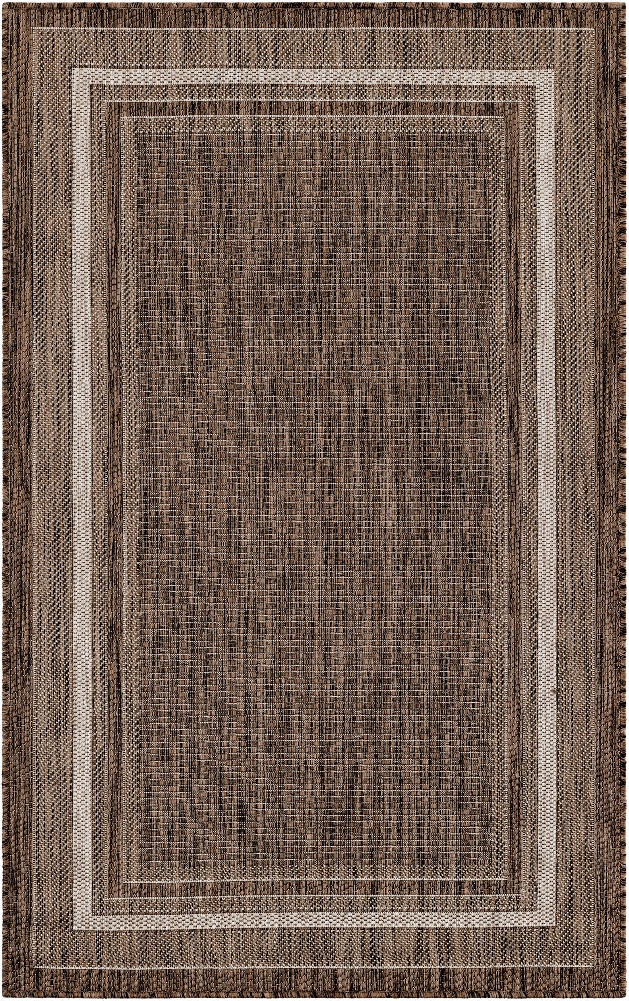  3' 1 x 5' 3  Washable Border Indoor / Outdoor Rug