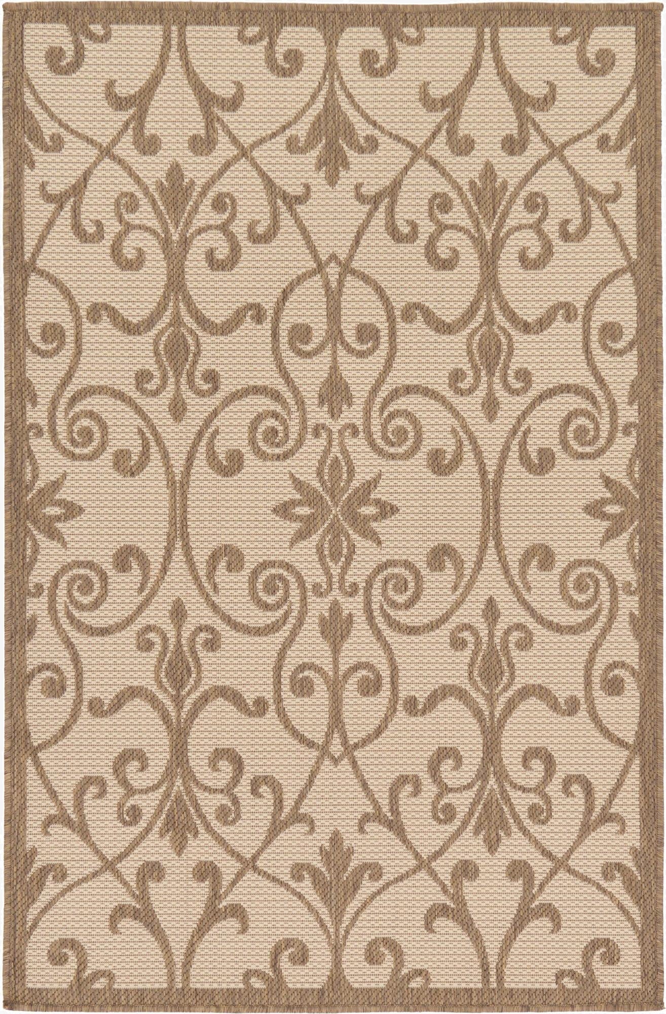  3' 3 x 5'  Washable Botanical Indoor / Outdoor Rug
