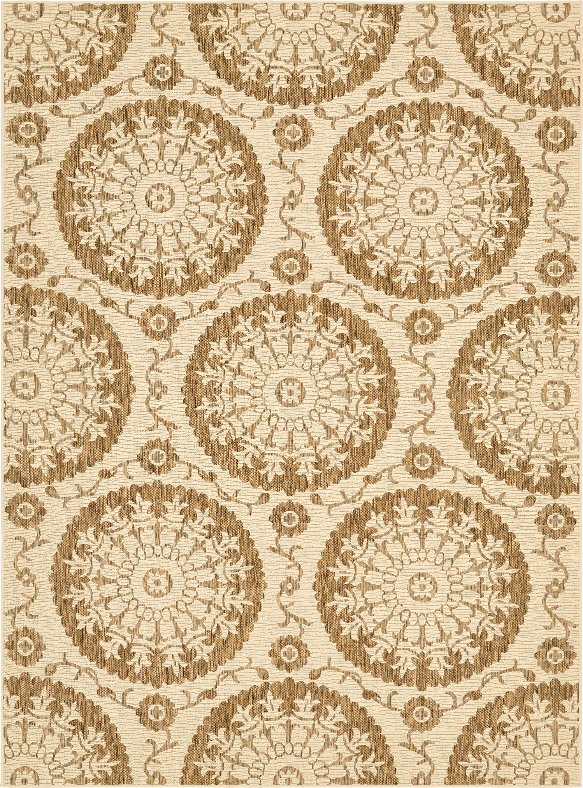  8' x 11' 4  Washable Botanical Indoor / Outdoor Rug