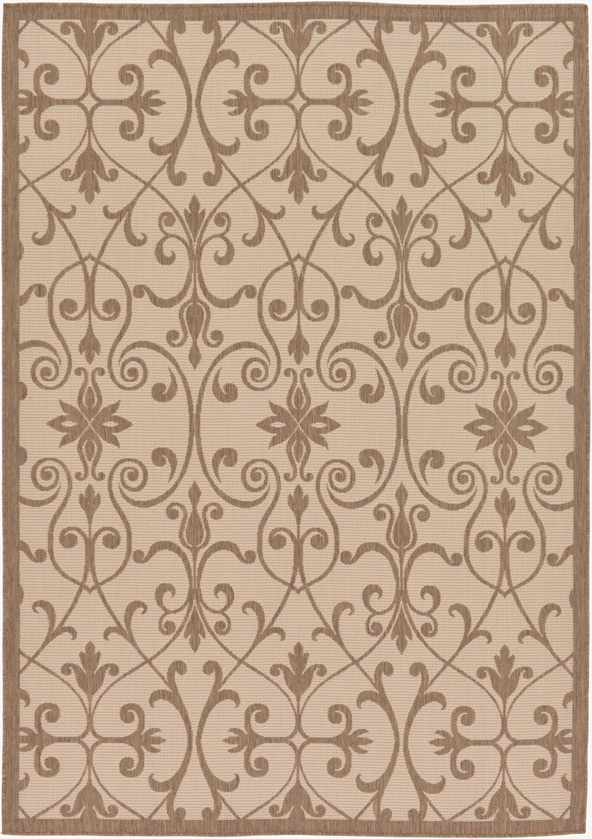  7' x 10'  Washable Botanical Indoor / Outdoor Rug