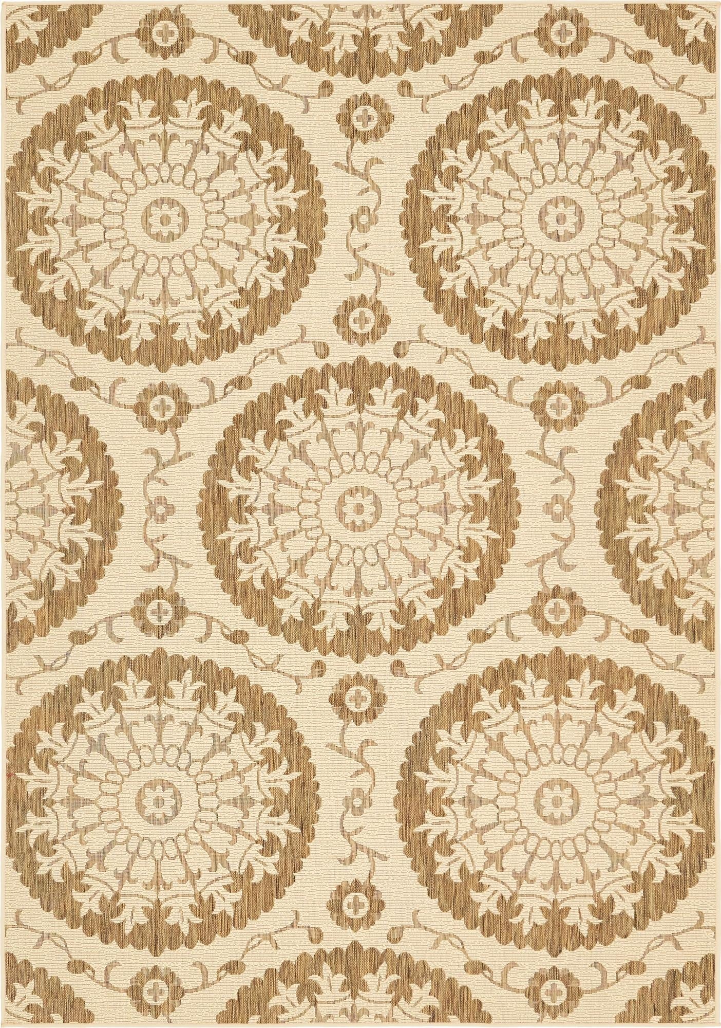  6' x 9'  Washable Botanical Indoor / Outdoor Rug