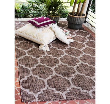 Brown 6' x 9' Lattice Indoor / Outdoor Rug | Rugs.com