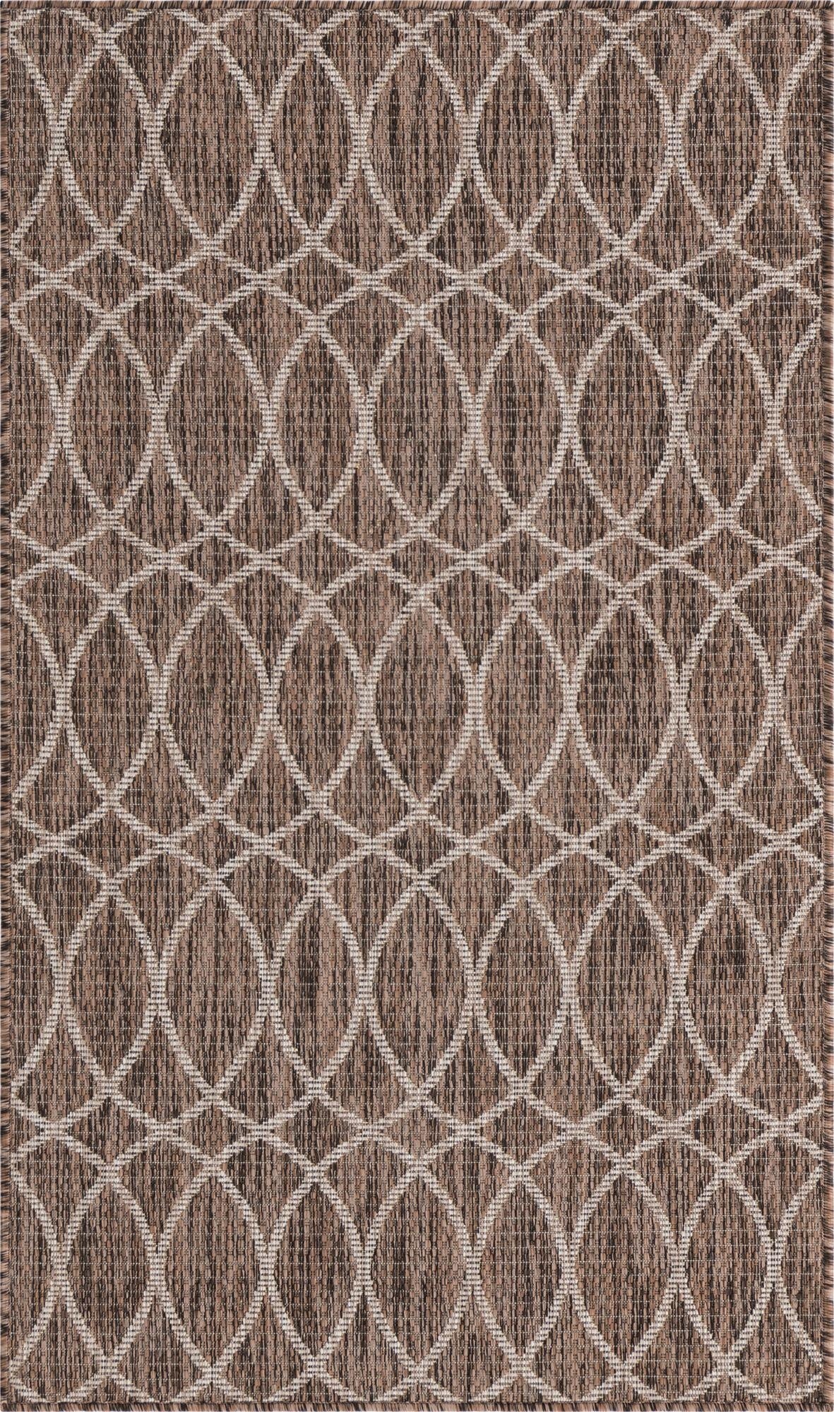 3' x 5' 3  Washable Lattice Indoor / Outdoor Rug