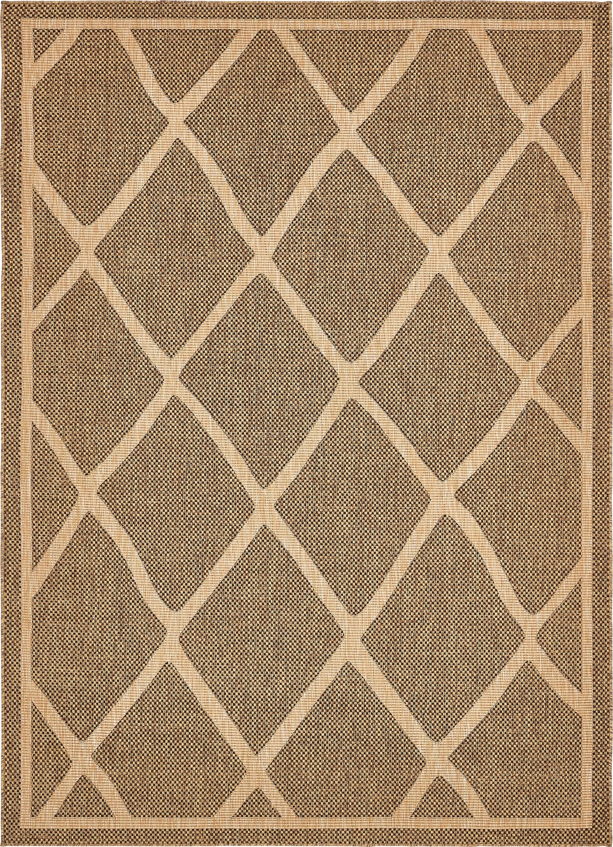  8' x 11' 4  Washable Lattice Indoor / Outdoor Rug