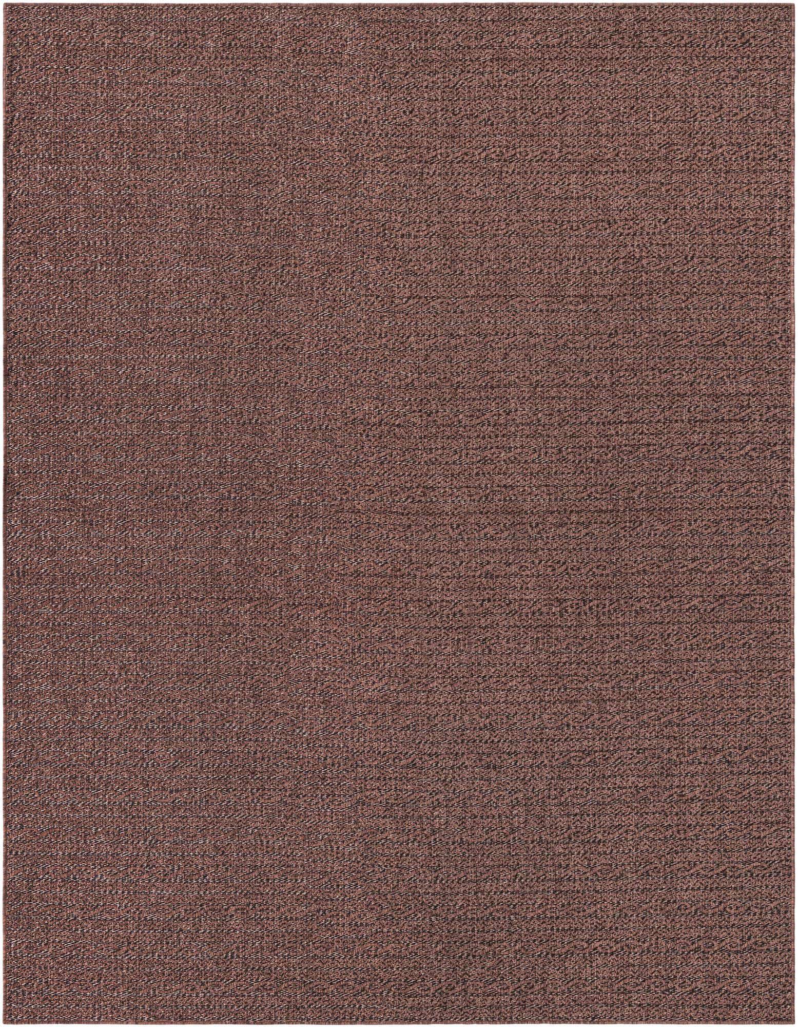 A 9x12 rectangular brown modern textured rug, suitable for indoor or outdoor use, shown from above.