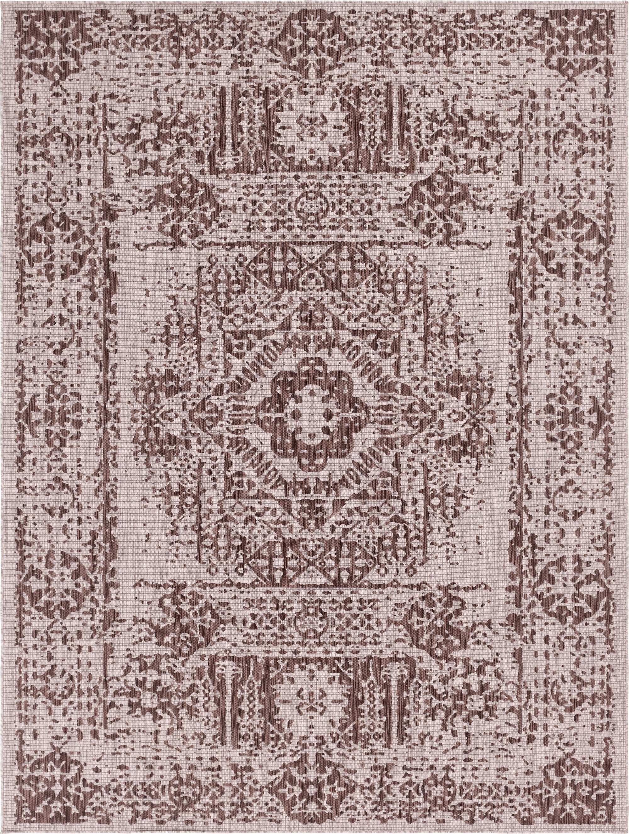  9' x 12'  Washable Traditional Indoor / Outdoor Rug