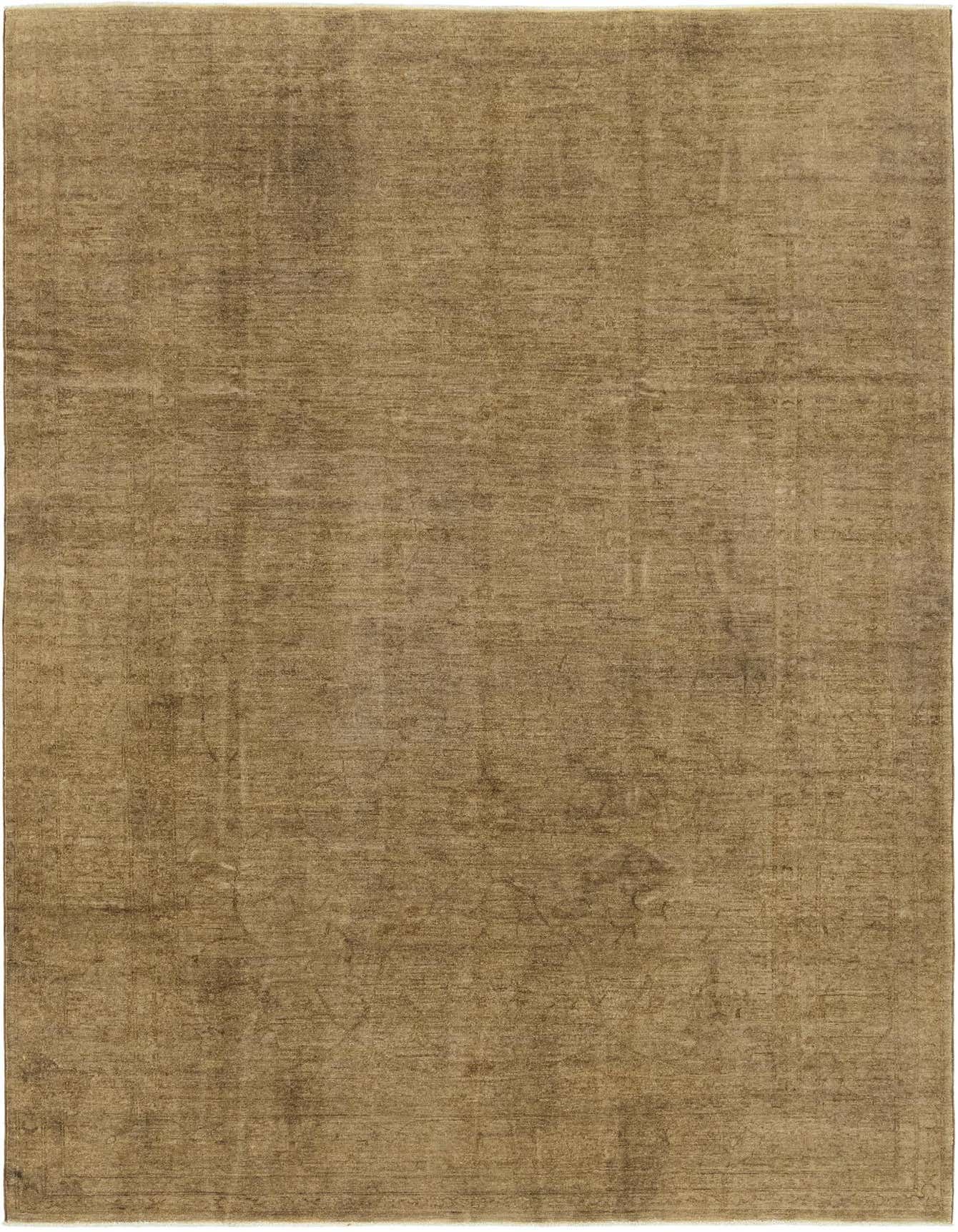 A 6x9 rectangular Over-Dyed Ziegler rug in varying shades of brown and tan, featuring a subtle traditional pattern.