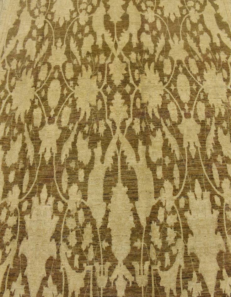 Detail image of  11' 9 x 14' 8  Hand Knotted Peshawar Ziegler Rug