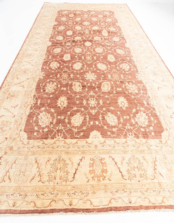 Detail image of  11' 8 x 17' 9  Hand Knotted Peshawar Ziegler Oriental Rug