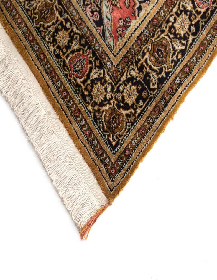 Detail image of  3' 6 x 5' 10  Hand Knotted Qom Silk Persian Rug