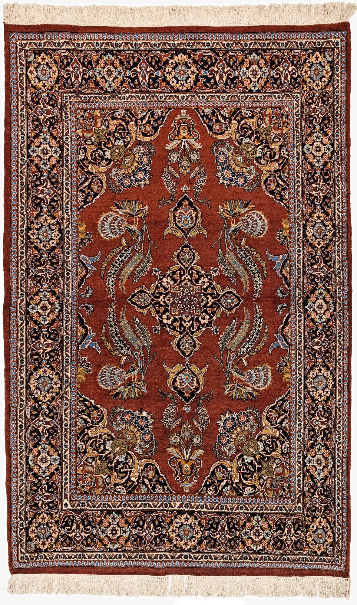  4' 5 x 7' 2  Hand Knotted Sarough Wool Rug