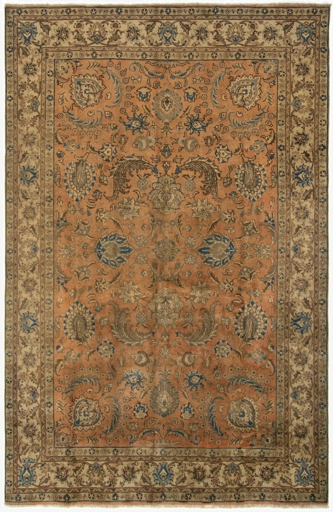  7' 7 x 11' 5  Hand Knotted Sarough Persian Wool Rug