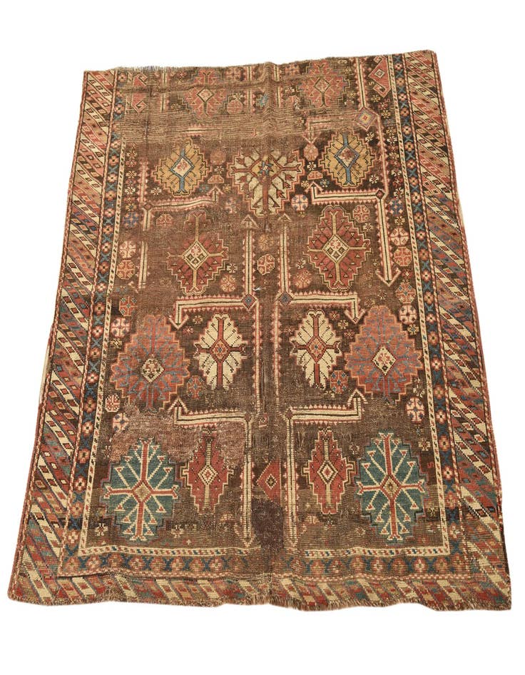 Detail image of 3' 4 x 3' 9 Hand Knotted Shirvan Persian Wool Rug