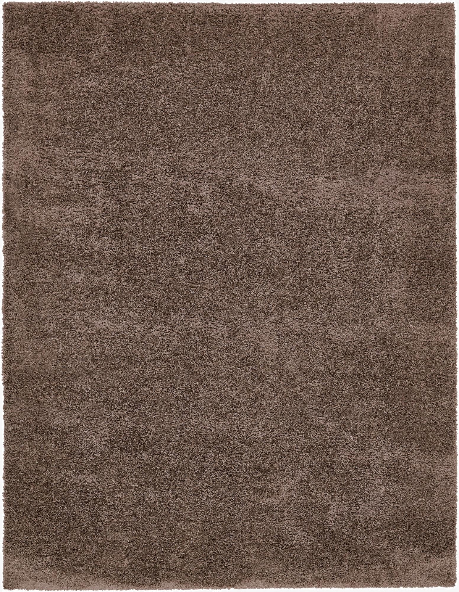 A large 9x12 rectangular brown shag rug with a plush, textured pile, perfect for a cozy living room or bedroom.