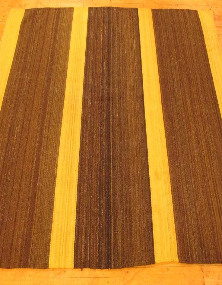 Detail image of  4' 10 x 6' 8  Hand Woven Striped Modern Kilim Wool Rug