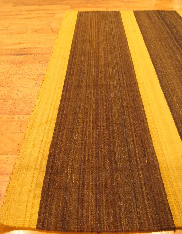 Detail image of  4' 10 x 6' 8  Hand Woven Striped Modern Kilim Wool Rug