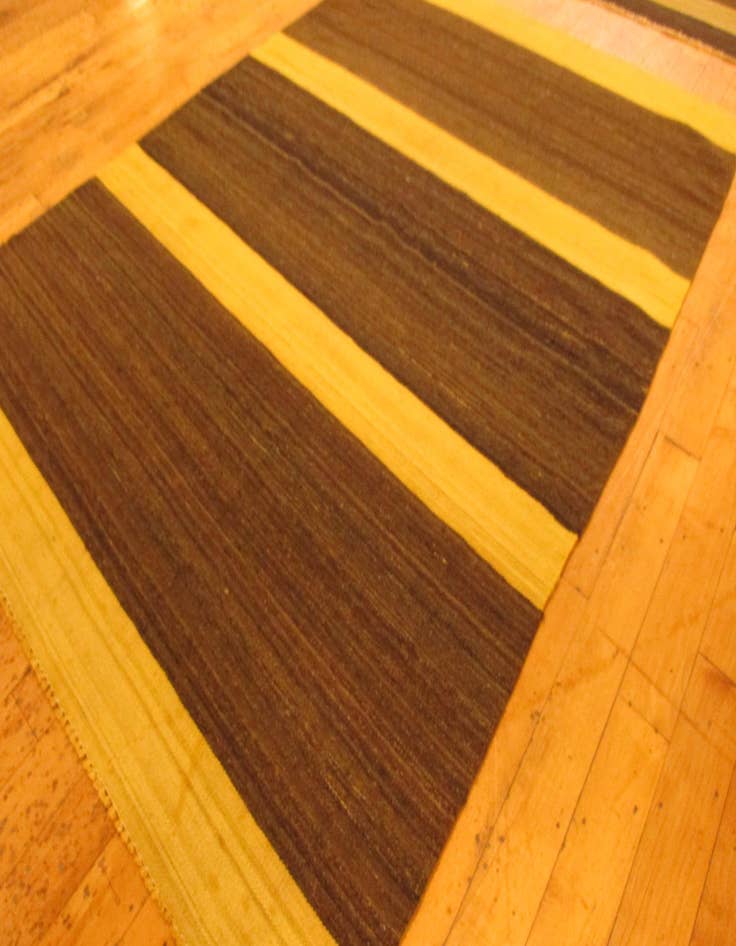 Detail image of  4' 10 x 6' 8  Hand Woven Striped Modern Kilim Wool Rug