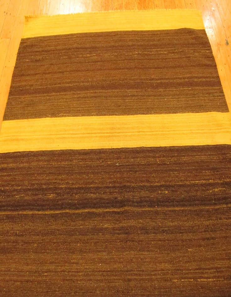 Detail image of  4' 10 x 6' 8  Hand Woven Striped Modern Kilim Wool Rug