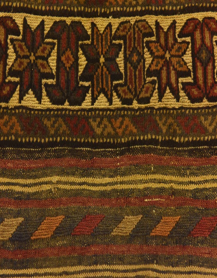Detail image of  4' 4 x 6'  Hand Knotted Sumak Wool Rug