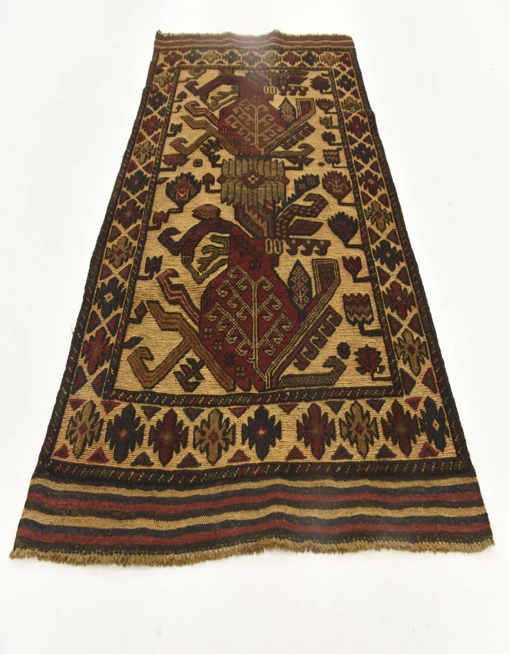 Detail image of  3' x 4' 4  Hand Knotted Sumak Wool Rug