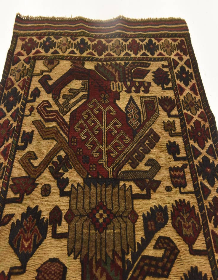 Detail image of  3' x 4' 4  Hand Knotted Sumak Wool Rug