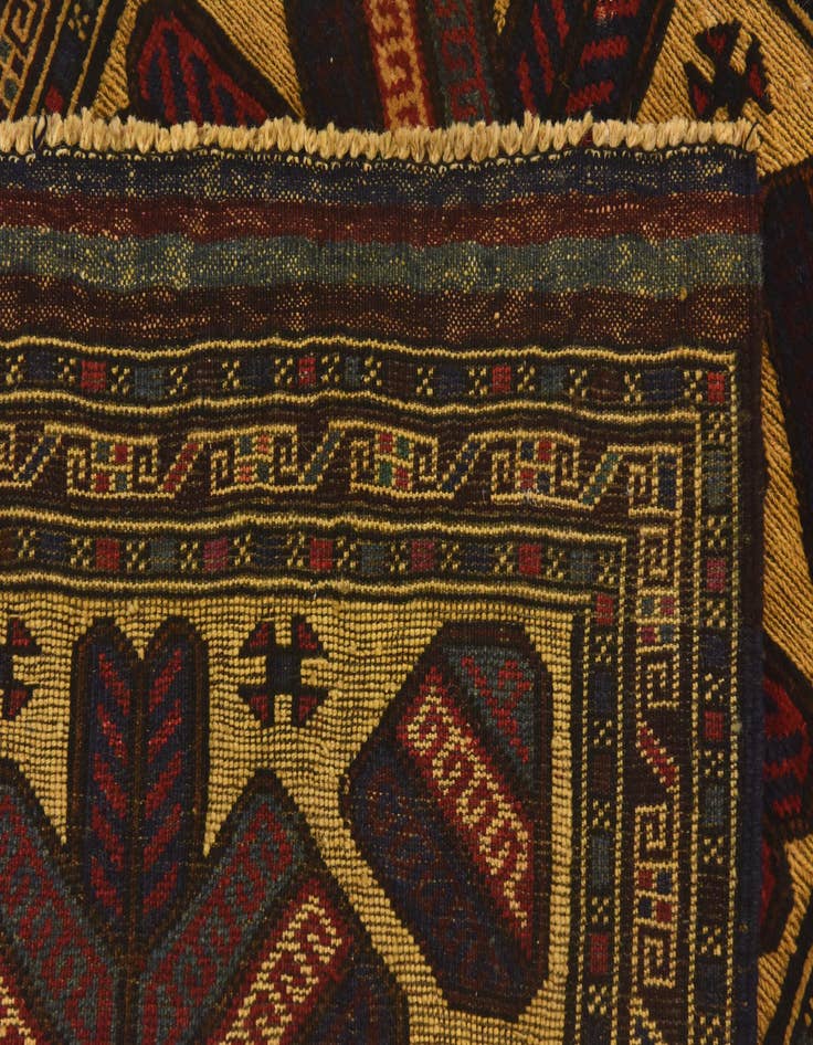 Detail image of  2' 8 x 4' 3  Hand Knotted Sumak Wool Rug