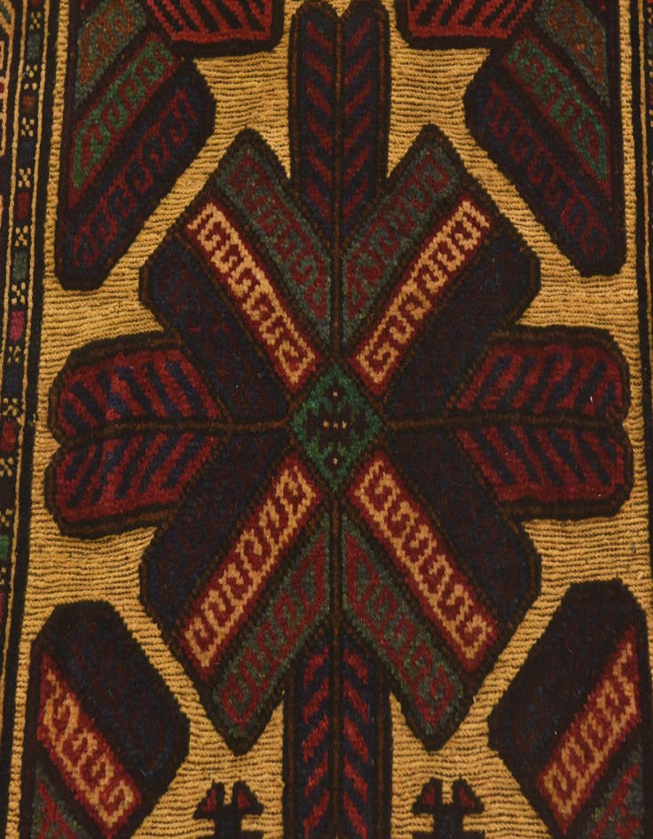 Detail image of  2' 8 x 4' 3  Hand Knotted Sumak Wool Rug