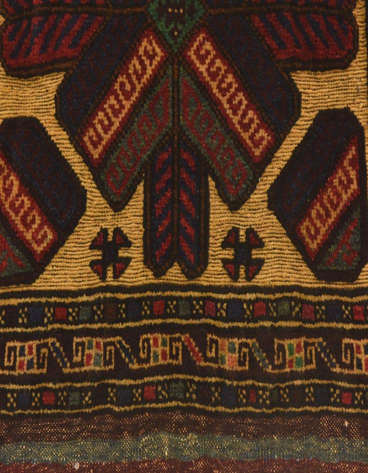 Detail image of  2' 8 x 4' 3  Hand Knotted Sumak Wool Rug