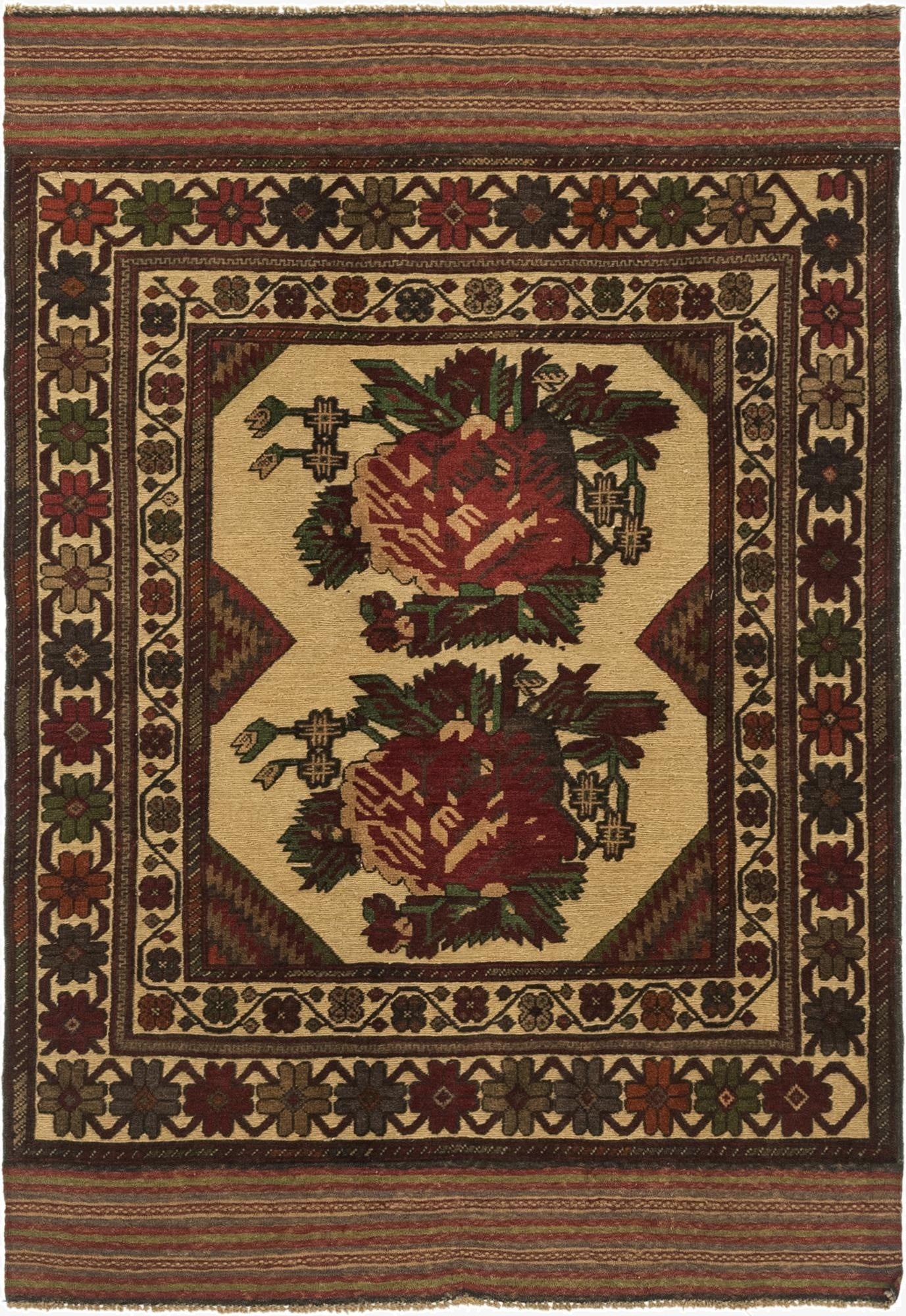  4' 2 x 6'  Hand Knotted Sumak Wool Rug