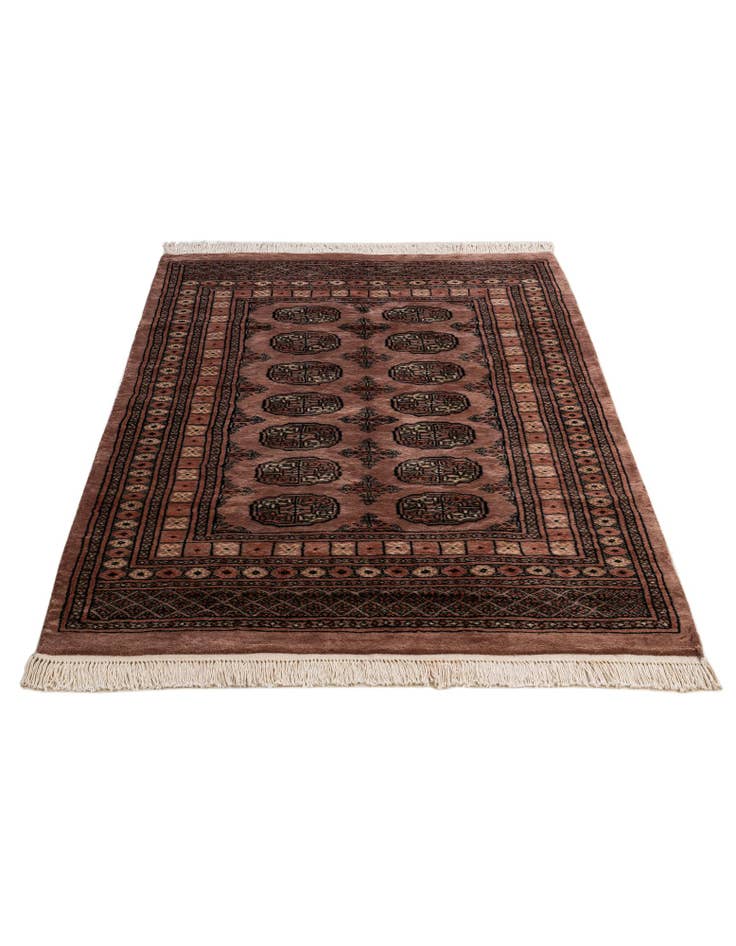 Detail image of  4' 2 x 5' 11  Hand Knotted Torkaman Persian Wool Rug