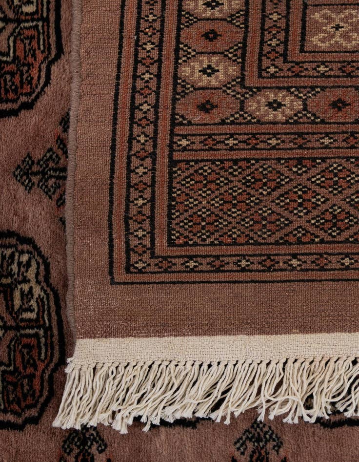 Detail image of  4' 2 x 5' 11  Hand Knotted Torkaman Persian Wool Rug