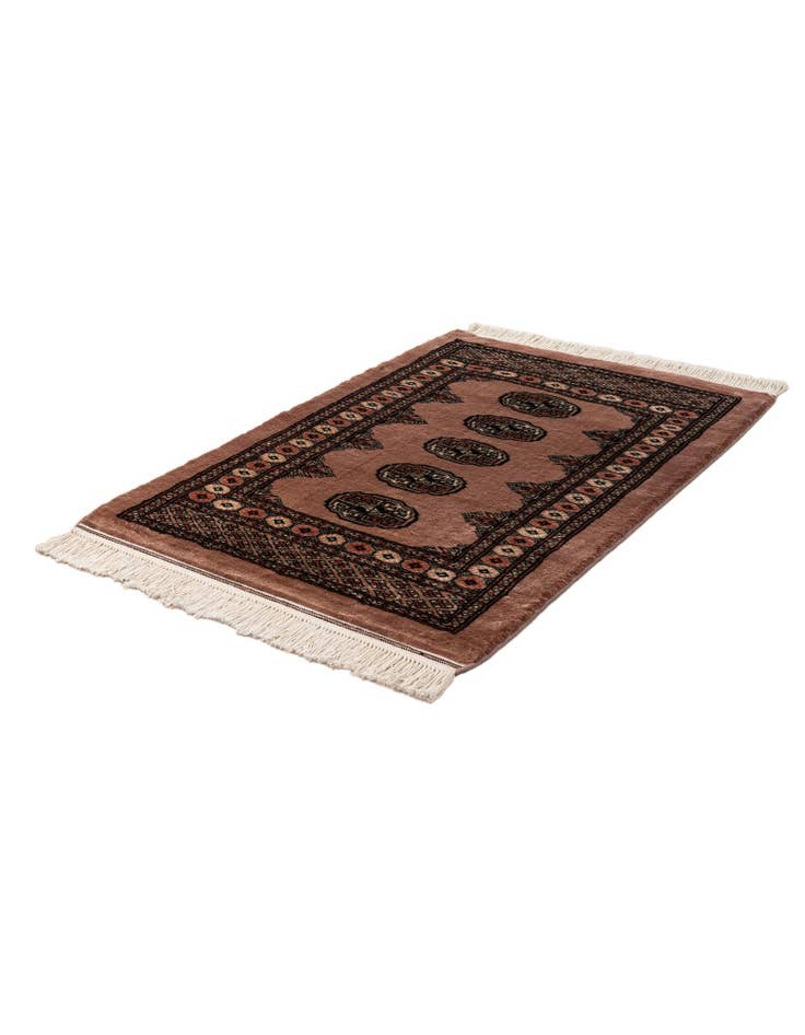 Detail image of  2' 9 x 4' 3  Hand Knotted Torkaman Persian Wool Rug