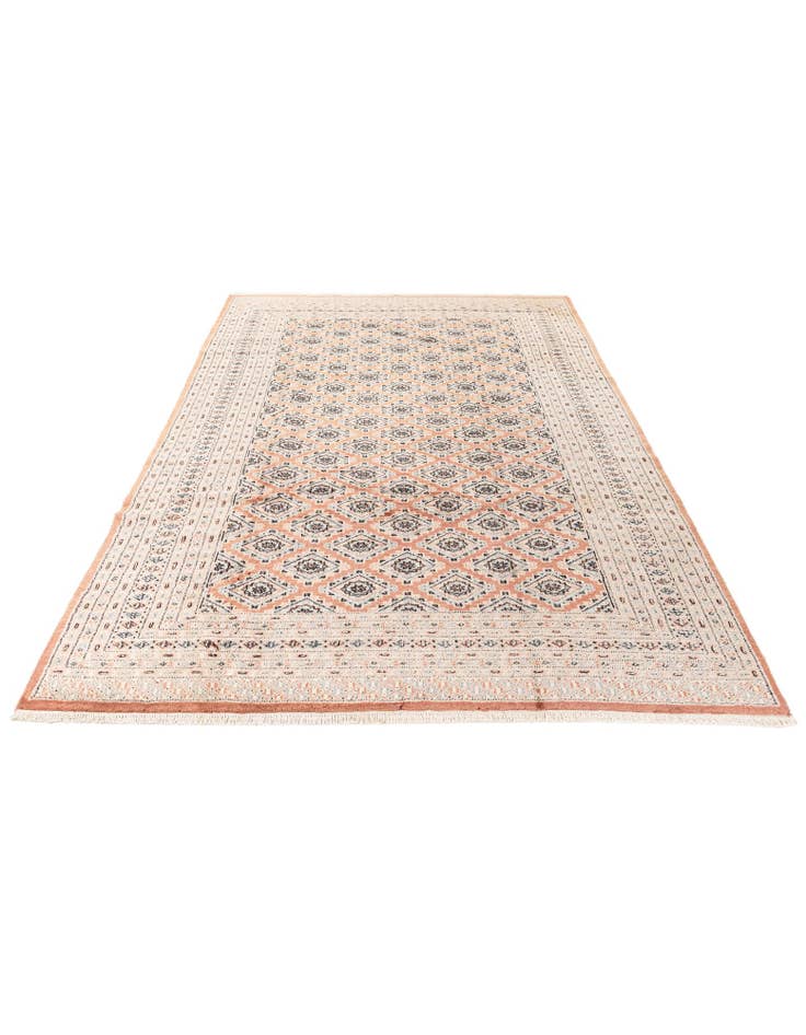 Detail image of  6' 1 x 8' 10  Hand Knotted Torkaman Persian Wool Rug