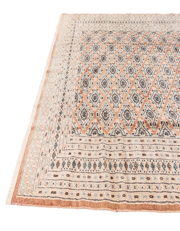 Detail image of  6' 1 x 8' 10  Hand Knotted Torkaman Persian Wool Rug