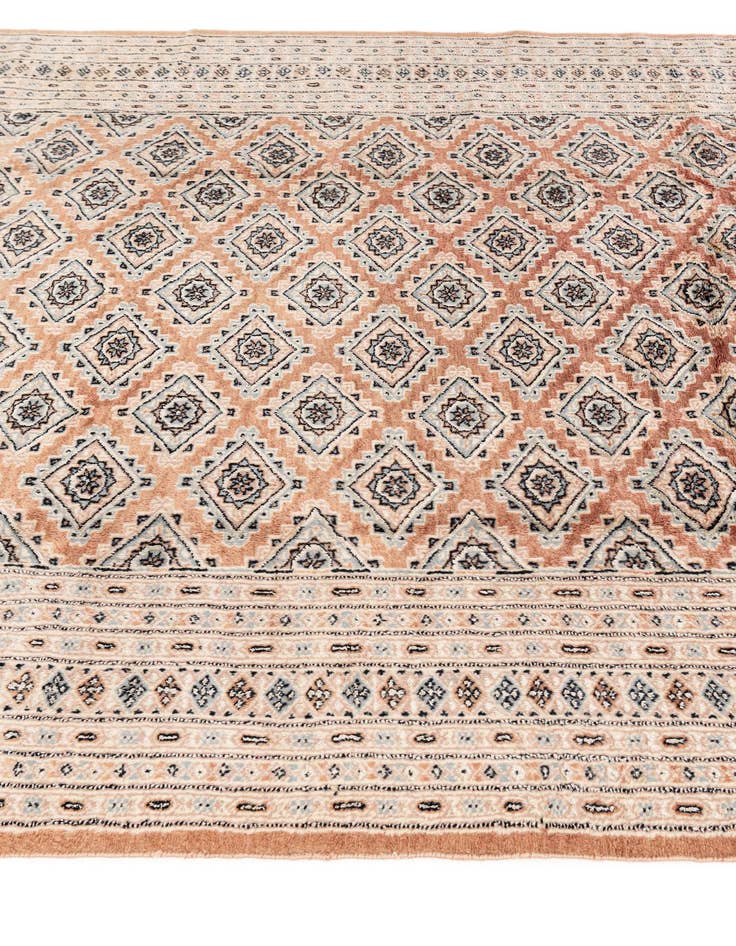 Detail image of  6' 1 x 8' 10  Hand Knotted Torkaman Persian Wool Rug