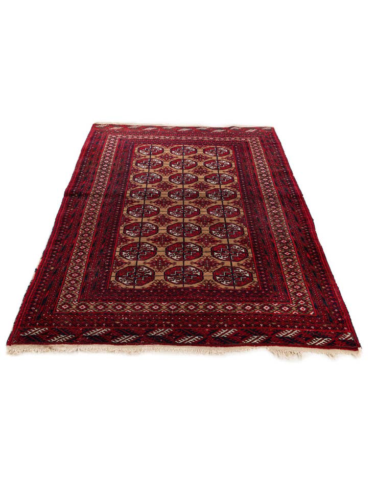 Detail image of  3' 5 x 4' 7  Hand Knotted Torkaman Wool Rug